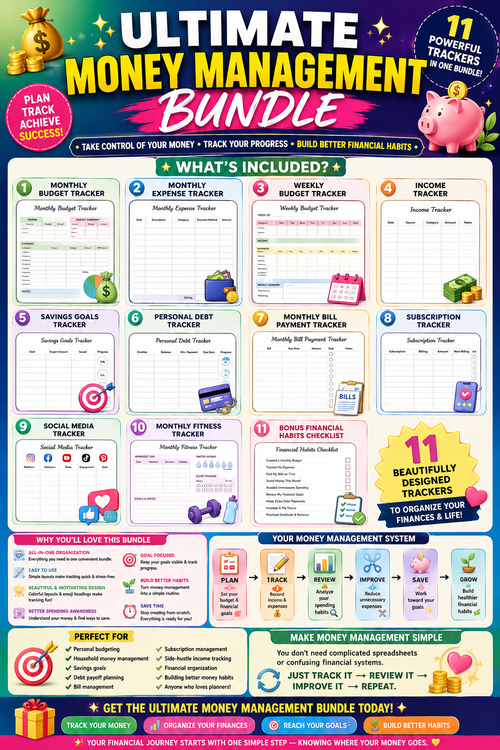 Ultimate Planner & Tracker Bundle | 11 Printable Trackers